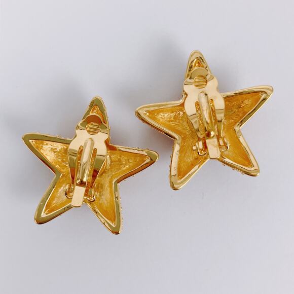 The Quacker Factory Red Enamel Celestial Star Moon Clip On Earrings Vintage Y2K - Picture 12 of 12
